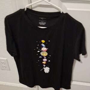 Black Graphic T-Shirt with Colorful Design
